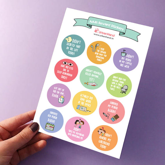 Urbanhand urban hand Adult Reward Stickers round colourfull design characters