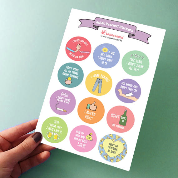 Urbanhand urban hand Adult Reward Stickers round colourfull design characters