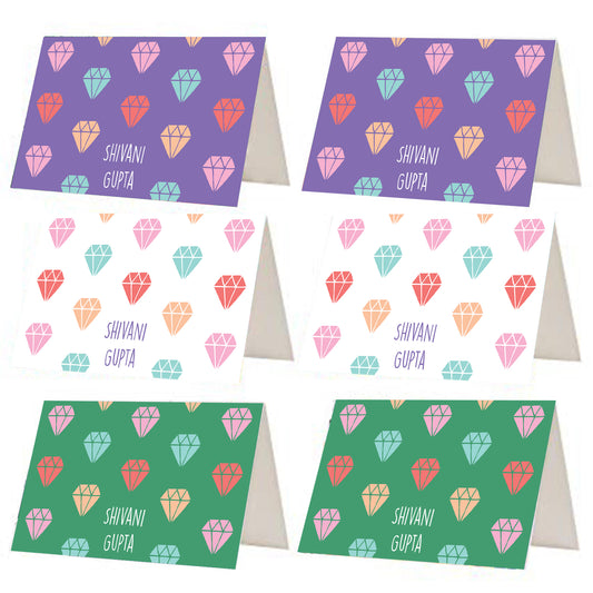 Urbanhand urban hand Personalise Diamond Pattern gift tags colourful attractive set of 12 and 24