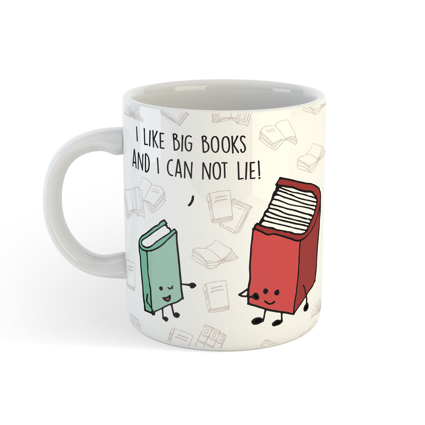 Urbanhand urban hand personalised I like big books mug readers friend life notes copies 