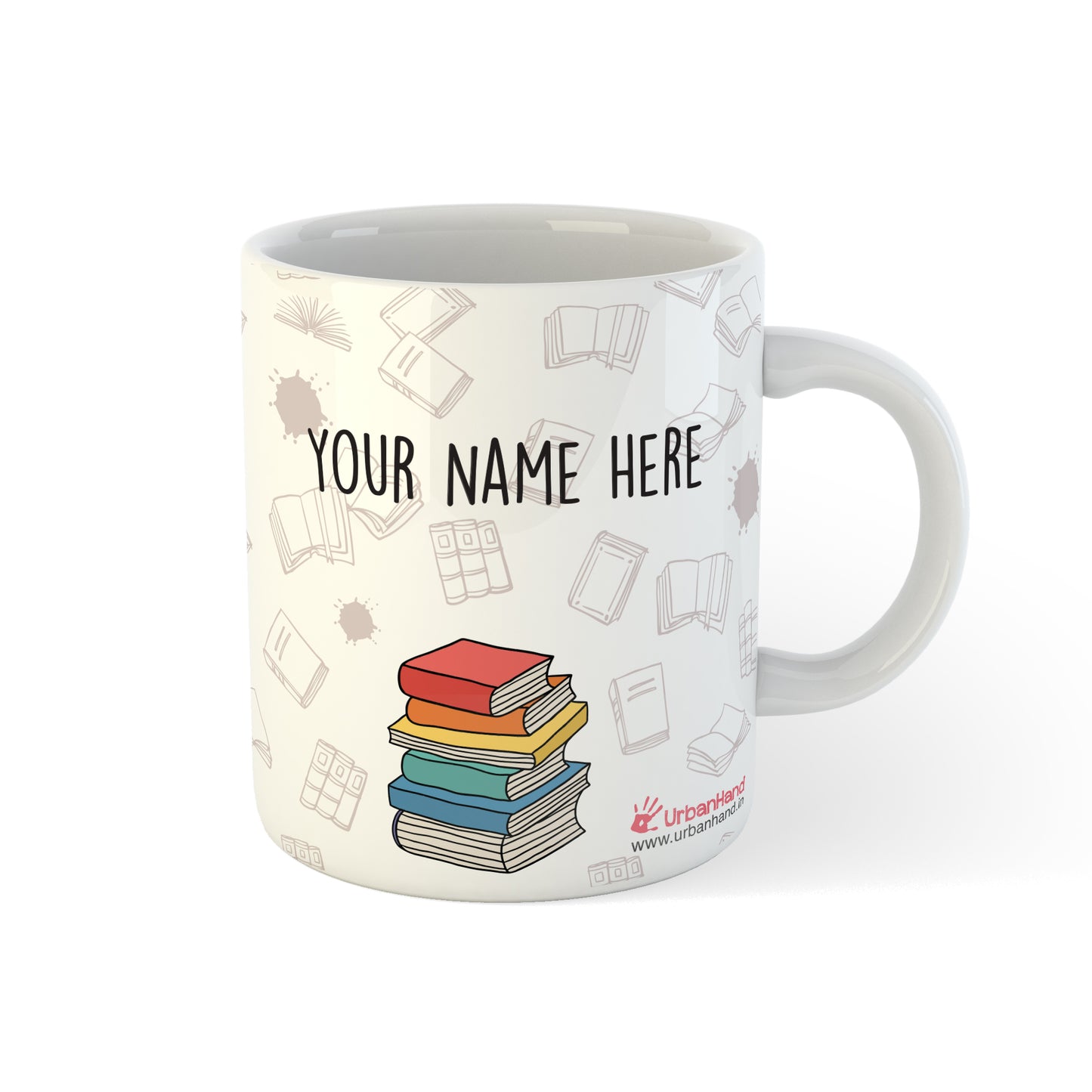 Urbanhand urban hand personalised I like big books mug readers friend life notes copies