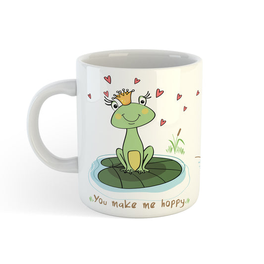 Urbanhand urban hand you make me happy mug love hearts frogs