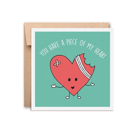 Urbanhand urban hand greeting card you have a piece of my heart love romance first aid valentine day broken damaged