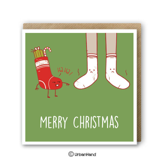 Urbanhand urban hand greeting card smelly socks merry chistmas gifts sweets santa claus