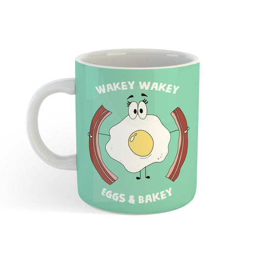 Urbanhand urban hand personalised wakey wakey eggs & bakey mug breakfast coffee foodie