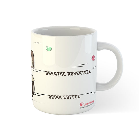 Urbanhand urban hand Breathe adventure drink coffee mug fast rider bike fun 
