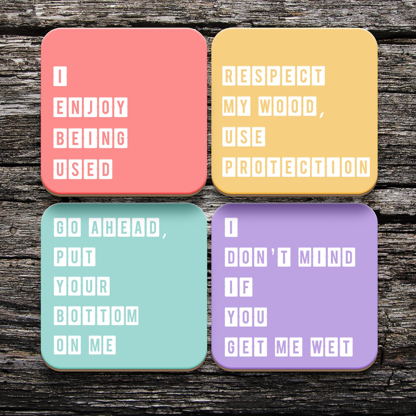 Urbanhand urban hand Dirty Coaster Set of 4 Stylish Fancy characters Colourful funny lines 