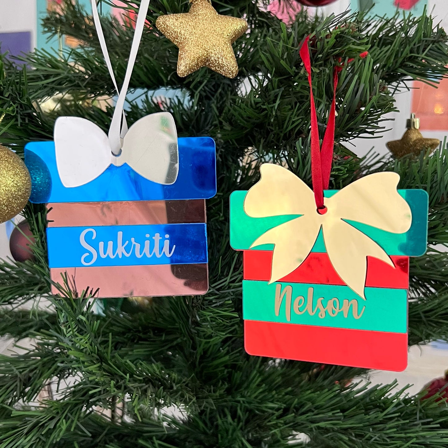 Personalised Gift Christmas Ornaments - Set of 2