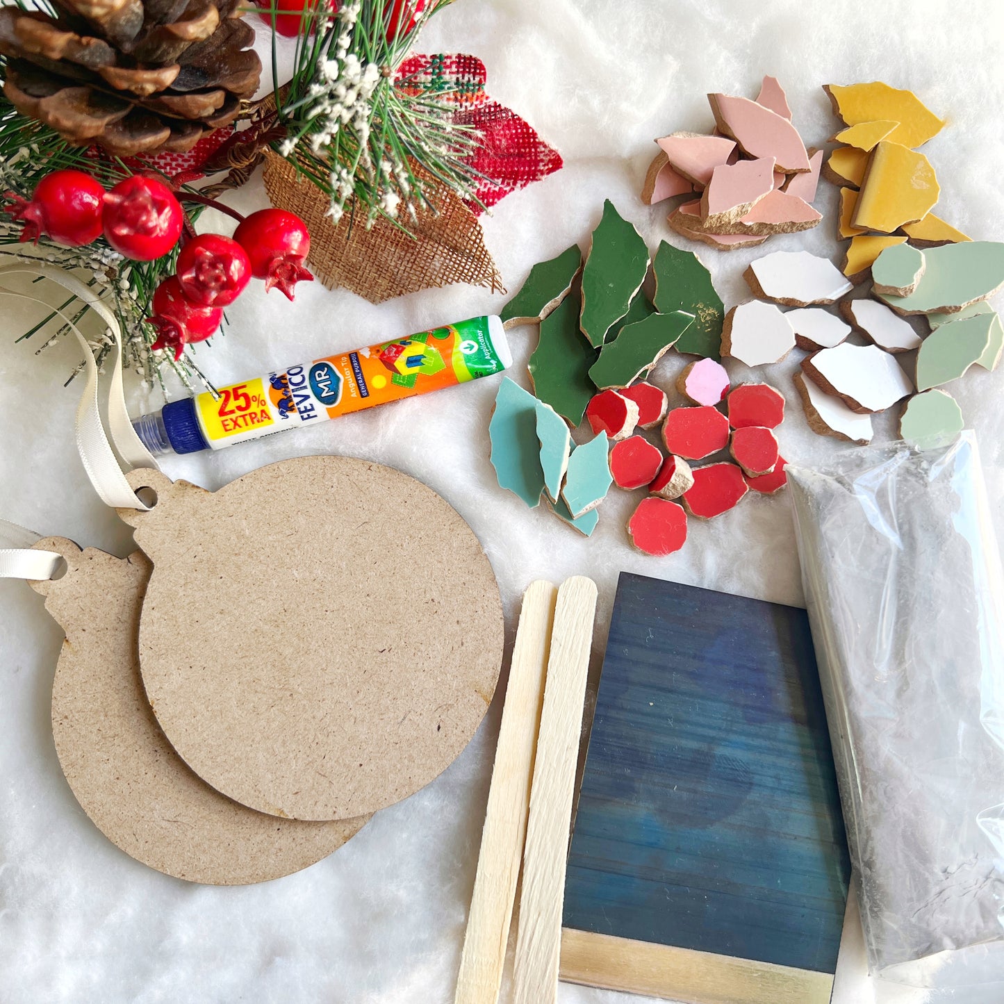 Christmas Mosaic Ornaments DIY Kit