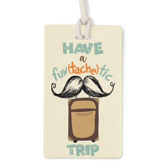Urbanhand urban hand Fun(tache)tic Bag tag luggage Personalised Cute quirky travel accessories mens trips