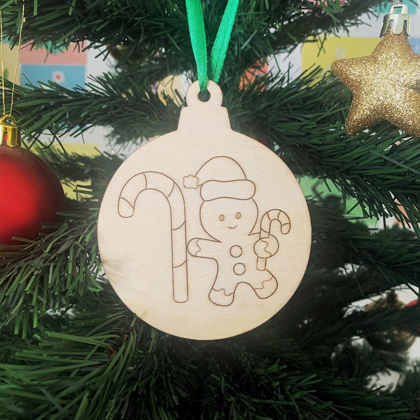Gingerbread Man Colour Your Own Christmas Ornament
