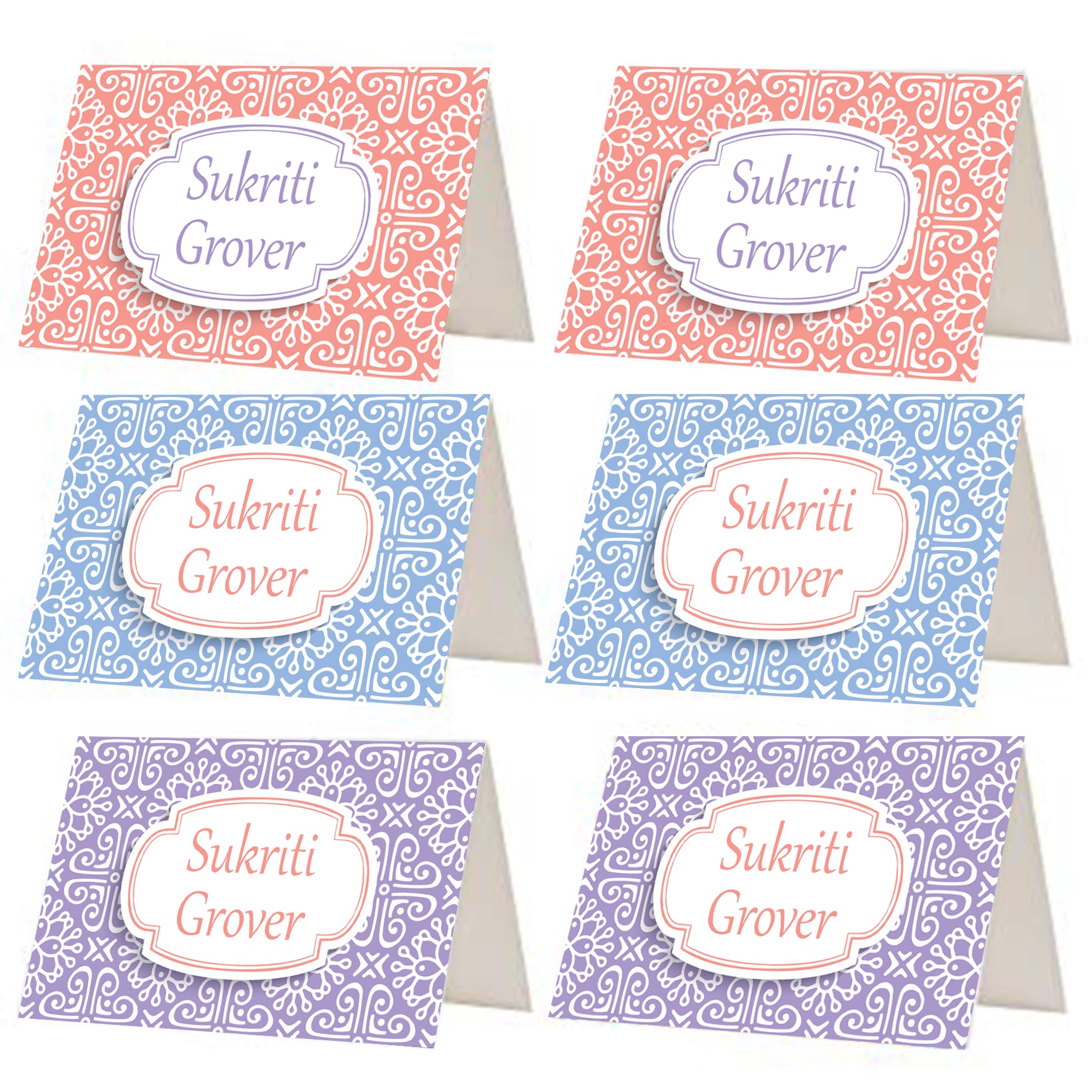 Urbanhand urban hand Personalise Pastel Pattern best wishes gift tags colourful attractive set of 12 and 24