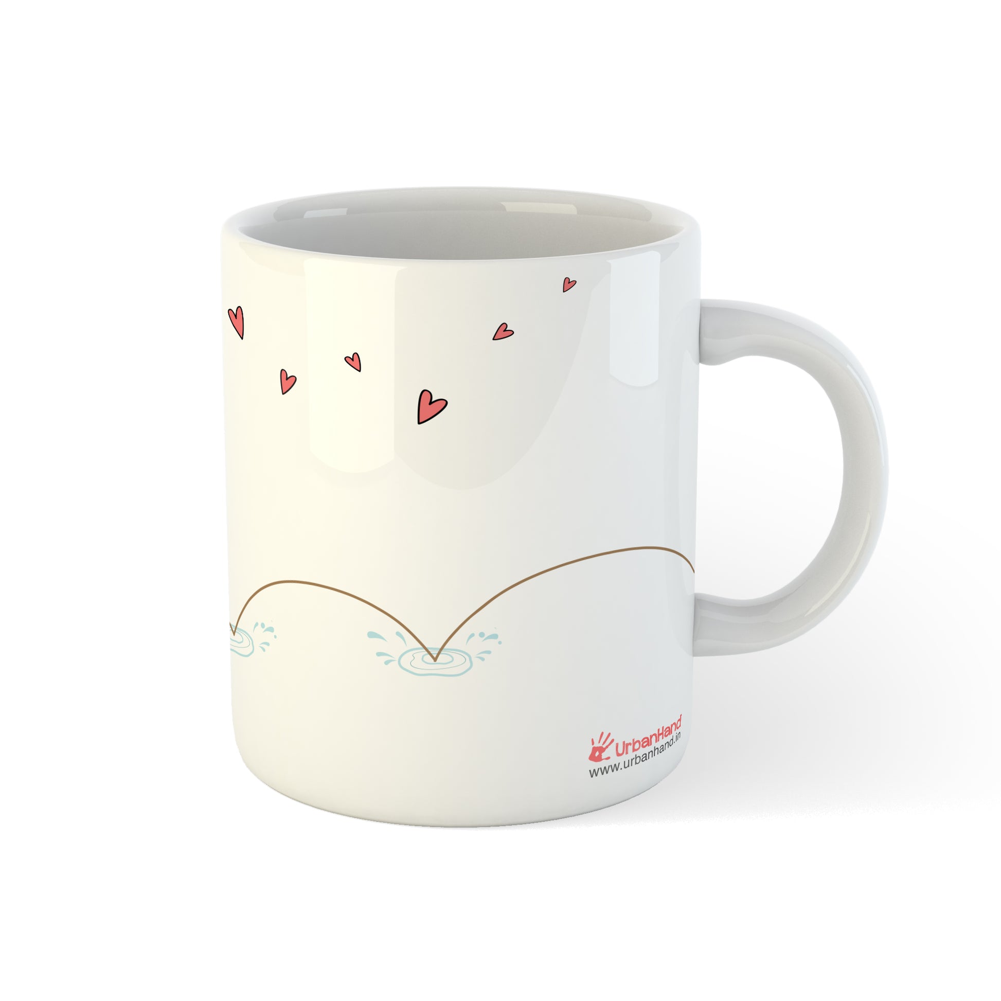 Urbanhand urban hand you make me happy mug love hearts frogs