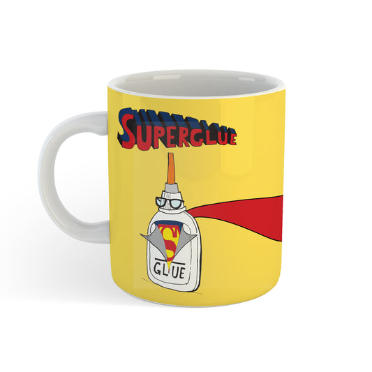 Urbanhand urban hand personalised superglue sumperman character stylish coffee mug 