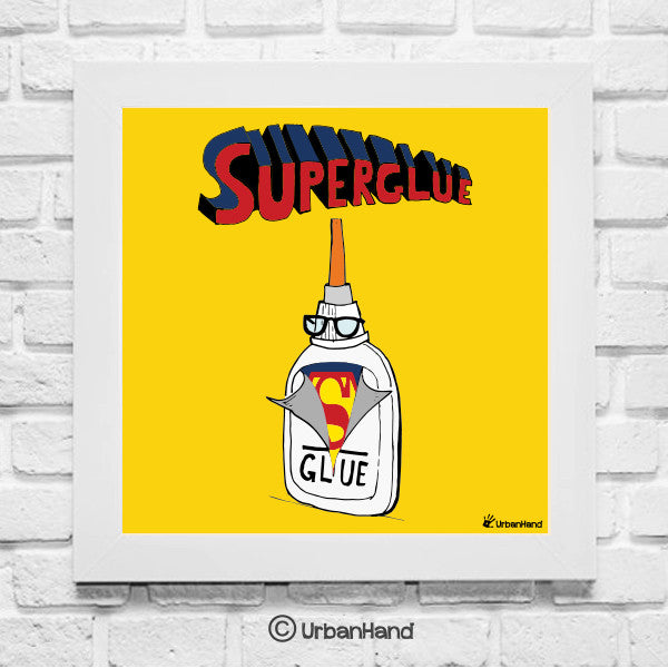 urbanhand wall art frame funny superhero 