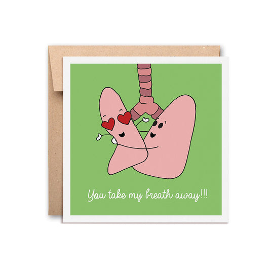 Urbanhand urban hand greeting card you take my breath away love romance heart lung oxygen valentine day