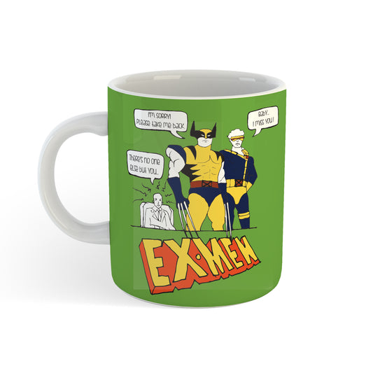Urbanhand urban hand peronalised Ex men mug super hero  characters green gift