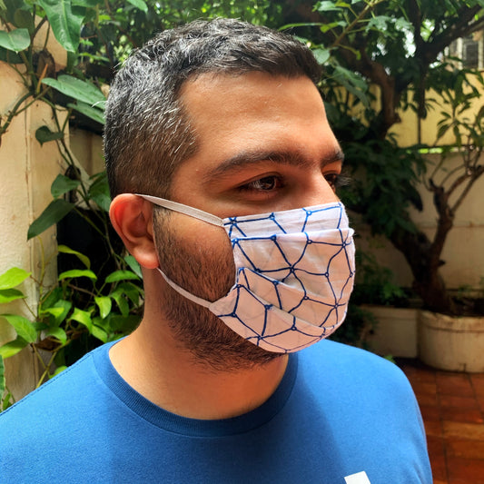 Urbanhand urban hand Comfortable Cotton Geometric Cubes pattern Mask man women covid pandemic safety maskup