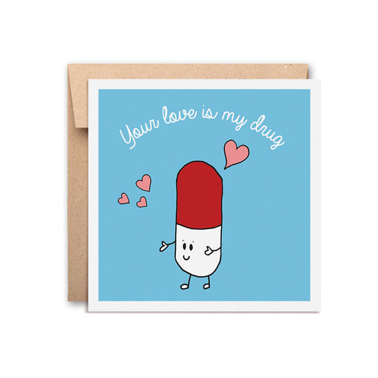 Urbanhand urban hand greeting card your love is my drug romance heart medicine first aid valentine day