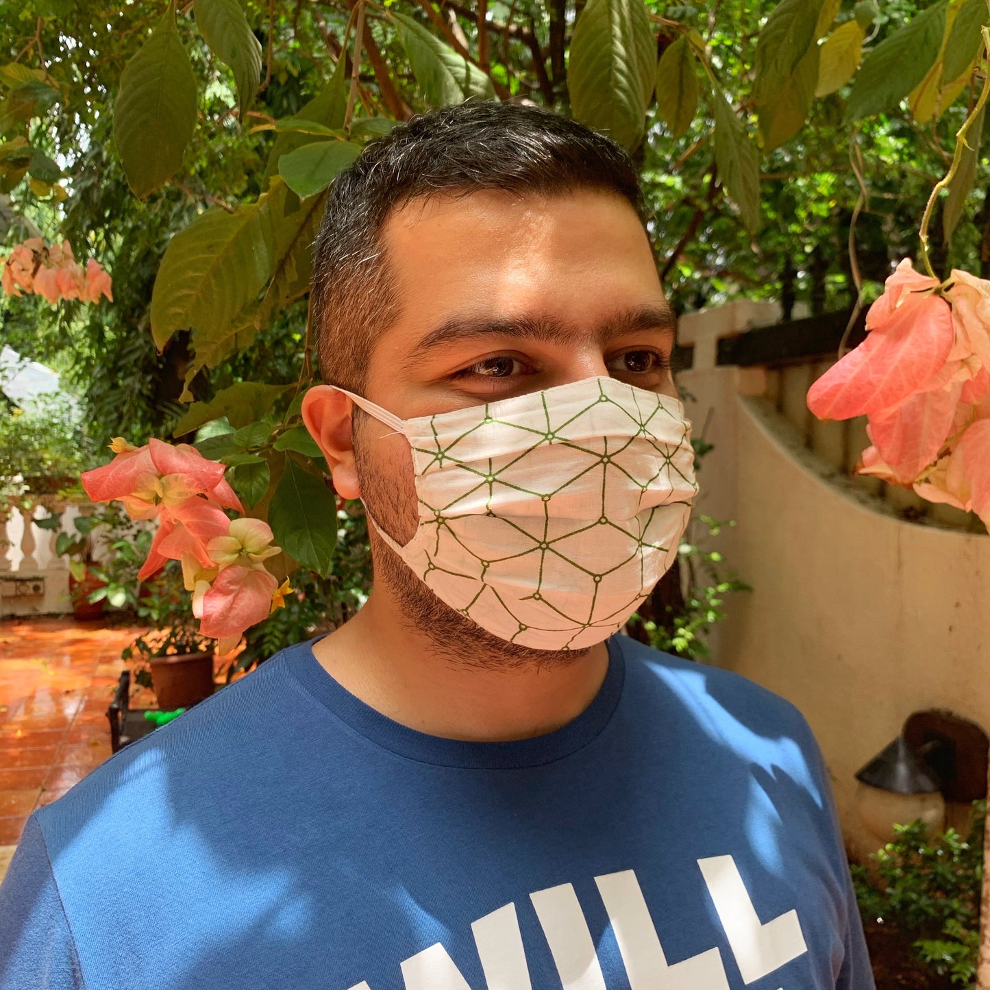 Urbanhand urban hand Comfortable Cotton Geometric Cubes pattern Mask man women covid pandemic safety maskup